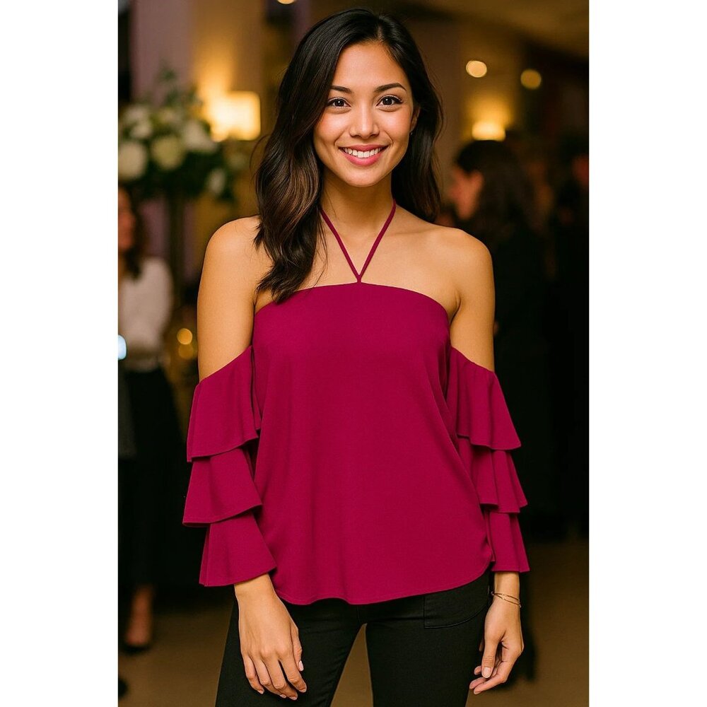 White House Black Market Off Shoulder Halter top NWT size 4